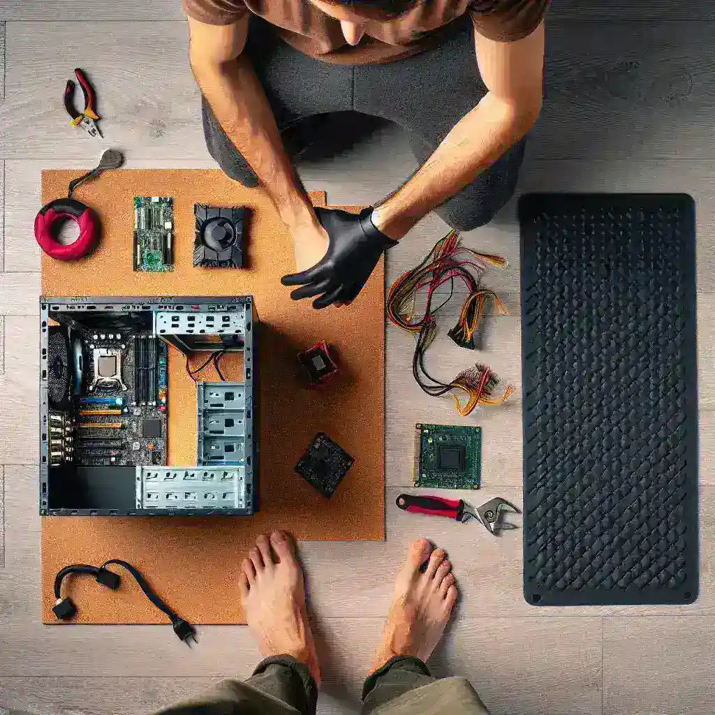 What are the best practices for grounding yourself while building a PC?