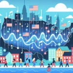 "AI-powered music discovery feature by Spotify showcasing hyper-local playlists in major U.S. cities, highlighting personalized local artists and events."
