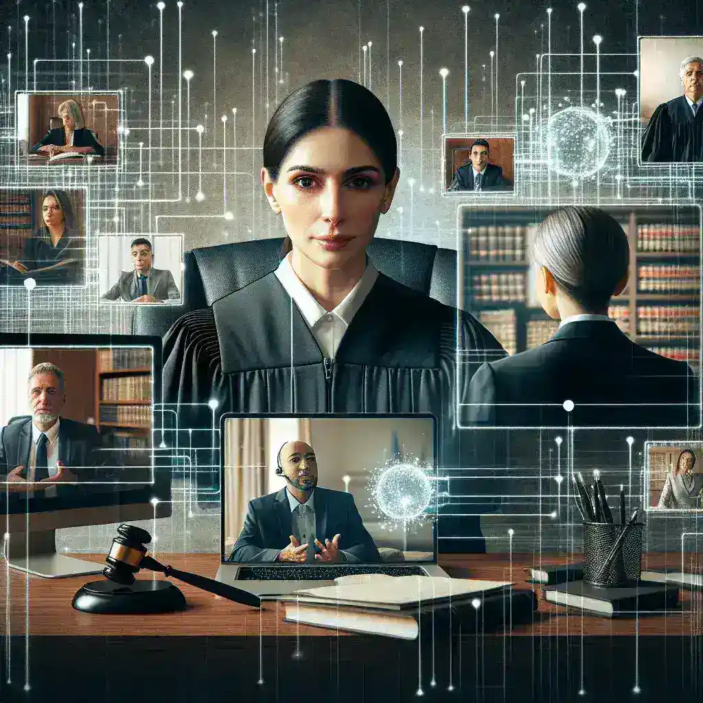 Can a webcam be used in an online courtroom setting?