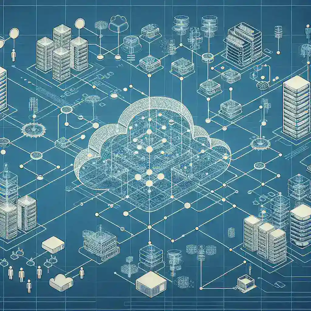 "Visual representation of cloud infrastructure blueprinting tools, showcasing modern design and management strategies for effective cloud architecture in technology systems."